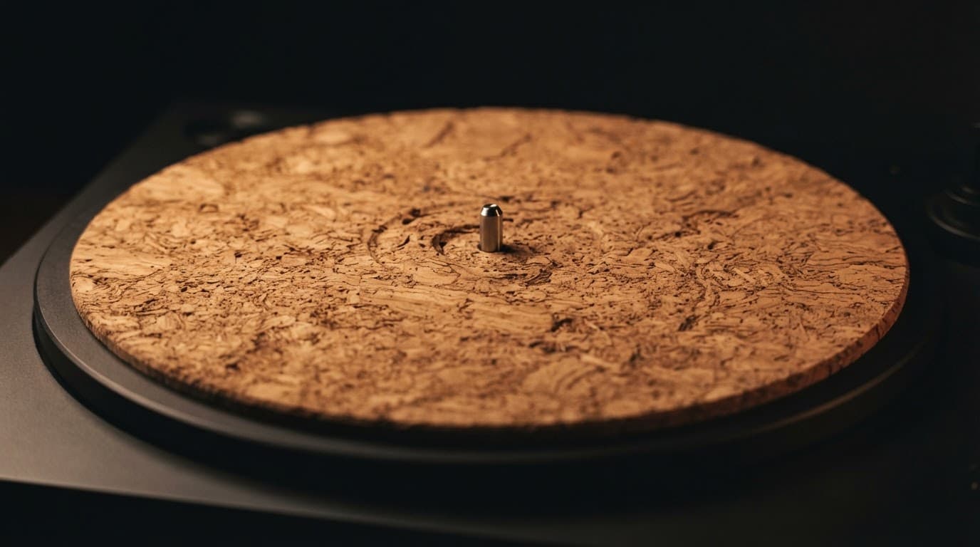 Macro d'un couvre-plateau en li&egrave;ge naturel montrant le grain organique du mat&eacute;riau